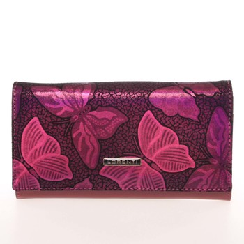 Půvabná růžovo fialová kožená peněženka s odleskem - Lorenti 6114N