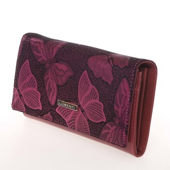 Půvabná růžovo fialová kožená peněženka s odleskem - Lorenti 6114N