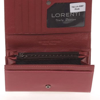 Půvabná růžovo fialová kožená peněženka s odleskem - Lorenti 6114N