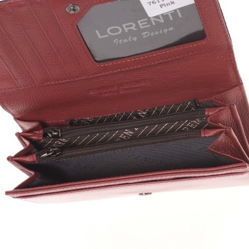 Půvabná růžovo fialová kožená peněženka s odleskem - Lorenti 6114N