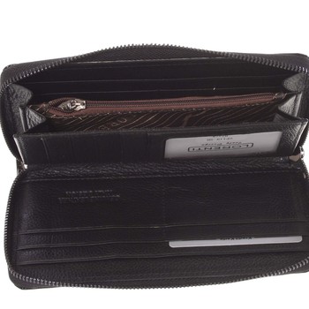 Jemná módní kožená lakovaná peněženka/psaníčko černá - Lorenti Shou