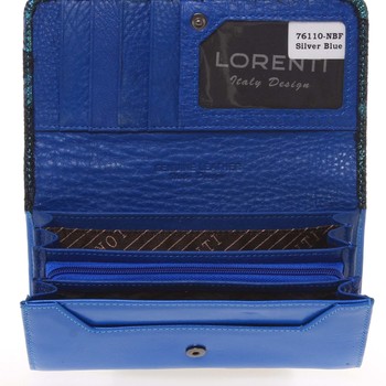 Jedinečná kožená modro stříbrná peněženka - Lorenti Nobuttie