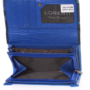Jedinečná kožená modro stříbrná peněženka - Lorenti Nobuttie