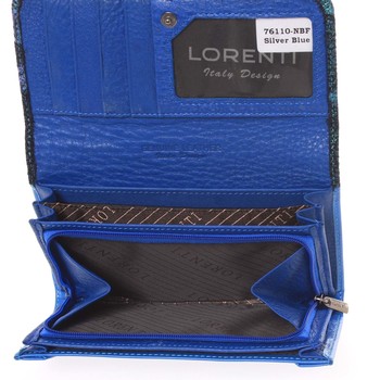 Jedinečná kožená modro stříbrná peněženka - Lorenti Nobuttie