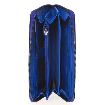 Originální kožená modrá peněženka se vzorem - Lorenti 77006NBF