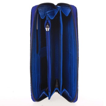 Originální kožená modrá peněženka se vzorem - Lorenti 77006NBF