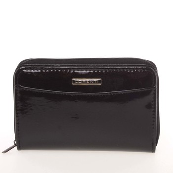 Luxusní dámská lakovaná kožená peněženka černá - Lorenti 0112SH