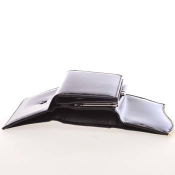 Noblesní dámská lakovaná kožená peněženka černá - Lorenti 74108SH