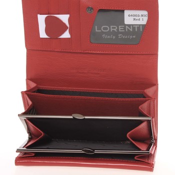 Luxusní dámská kožená peněženka červená - Lorenti 4003N