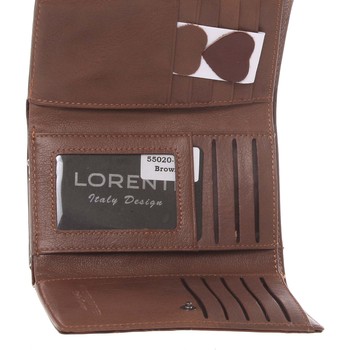 Exkluzivní dámská kožená hnědá peněženka - Lorenti 55020EBF