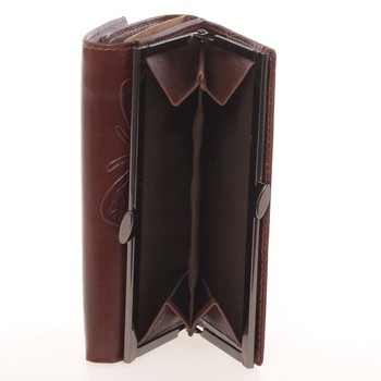 Exkluzivní dámská kožená hnědá peněženka - Lorenti 55020EBF