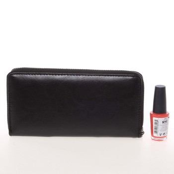 Větší dámská kožená černá peněženka na zip - Lorenti GF119SL