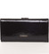 Lakovaná kožená černá peněženka s jemným vzorem - Lorenti 72031RSBF