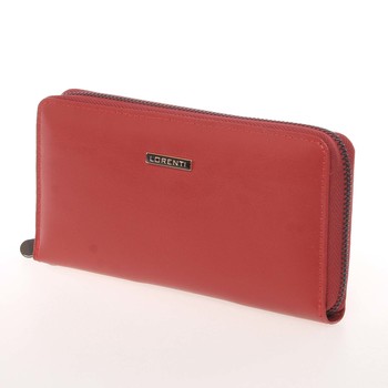 Větší dámská kožená červená peněženka na zip - Lorenti GF119SL