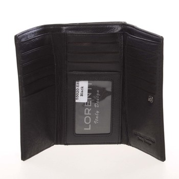 Exkluzivní dámská kožená černá peněženka - Lorenti 55020EBF