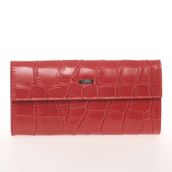 Dámská atraktivní kožená lakovaná peněženka červená - Loren 72044CB