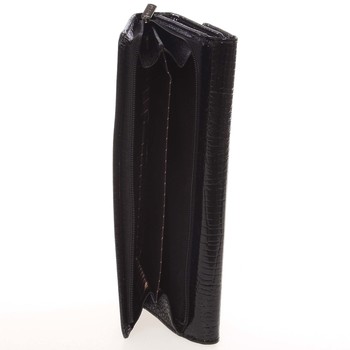 Stylová kožená lakovaná dámská peněženka černá - Loren 74507RS