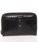 Menší kožená lakovaná dámská peněženka na zip černá - Loren 55025RS