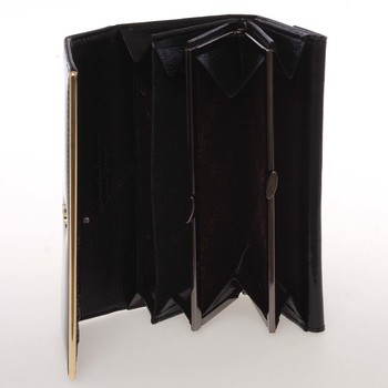 Jedinečná kožená lakovaná dámská peněženka černá - PARIS 64003DSHK
