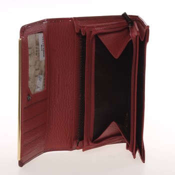 Stylová kožená lakovaná dámská peněženka červená - PARIS 74110DSHK