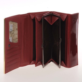Jedinečná kožená lakovaná dámská peněženka červená - PARIS 64003DSHK