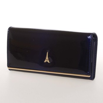 Jedinečná kožená lakovaná dámská peněženka modrá - PARIS 64003DSHK