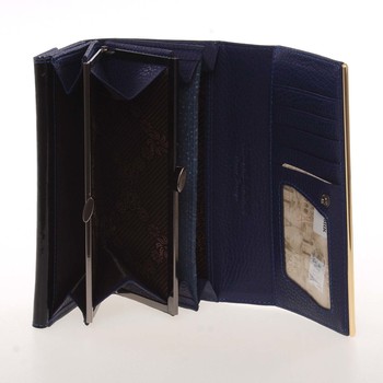 Jedinečná kožená lakovaná dámská peněženka modrá - PARIS 64003DSHK