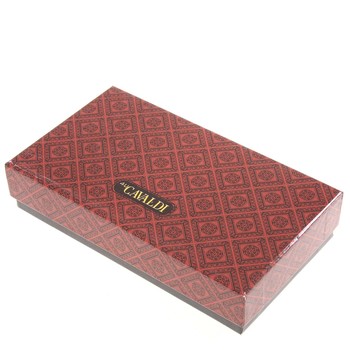Luxusní dámská polokožená červená peněženka se vzorem - Cavaldi PN22BF