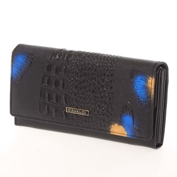 Dámská polokožená modrá peněženka se vzorem - Cavaldi PN22BFC