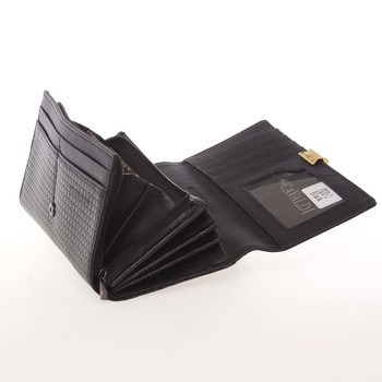 Elegantní dámská polokožená černá peněženka - Cavaldi PX202