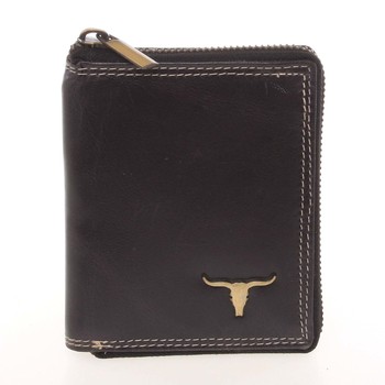 Moderní pánská kožená peněženka na zip černá - BUFFALO Sholto