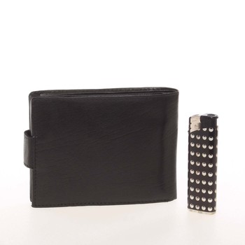 Pánská kožená černá peněženka - Delami Silvain