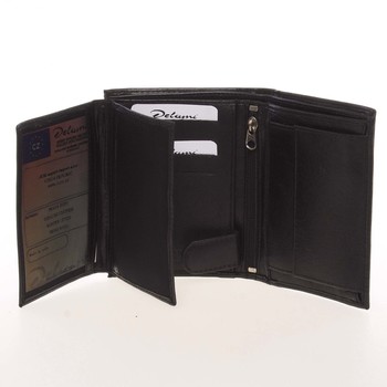 Módní pánská kožená černá peněženka - Delami Marquis