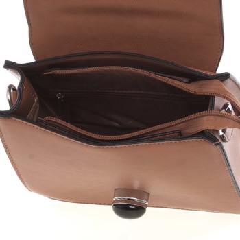 Moderní pevná dámská crossbody kabelka hnědá - Silvia Rosa Stacey