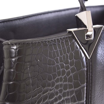 Unikátní černá pololakovaná dámská kabelka přes rameno - Silvia Rosa Jeinafis