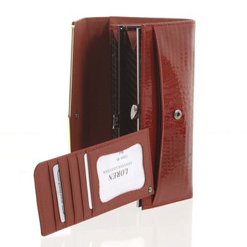 Dámská kožená lakovaná peněženka červená - Loren Aubrey