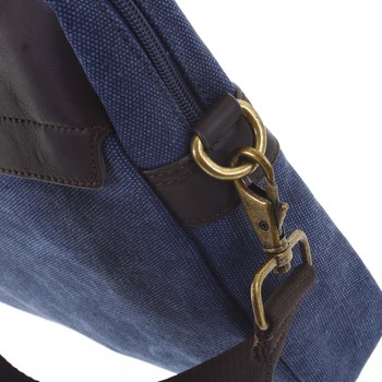 Luxusní pánská taška s koženými detaily modrá - Gerard Henon Lonel