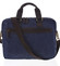Luxusní střední pánská taška s koženými detaily modrá - Gerard Henon Baron