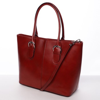 Moderní a elegantní dámská kožená kabelka tmavě červená - ItalY Achilla