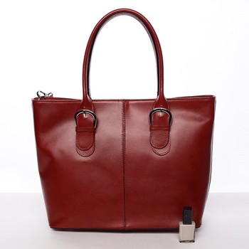 Moderní a elegantní dámská kožená kabelka tmavě červená - ItalY Achilla