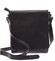Módní střední černá kožená pánská taška přes rameno - ItalY Solide