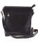 Módní střední černá kožená pánská taška přes rameno - ItalY Solide