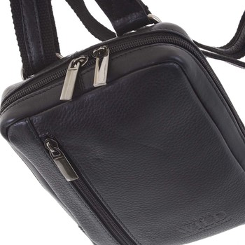 Praktická kožená kabelka černá - WILD Aron