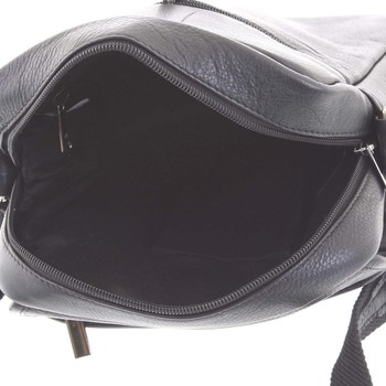 Černá pánská prostorná kožená taška - WILD Russ