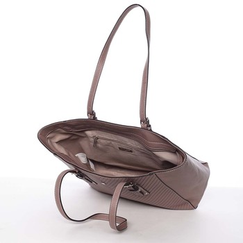 Exkluzivní saffianová dámská kabelka se vzorem starorůžová - David Jones Melusina