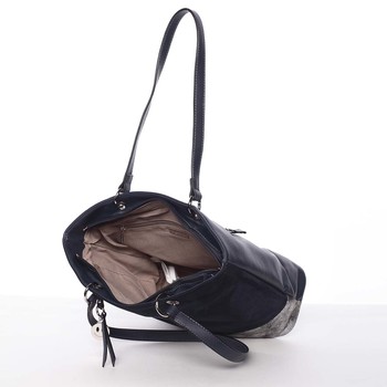 Měkká dámská jemně semišová tmavě modrá kabelka - David Jones Agafia