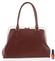 Retro luxusní dámská kožená kabelka tmavě červená - ItalY Esme