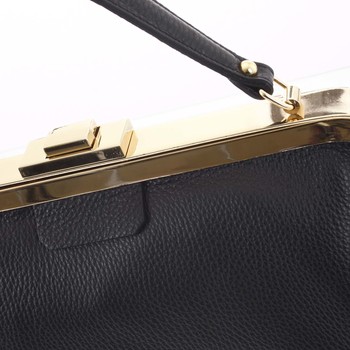 Retro luxusní dámská kožená kabelka černá - ItalY Maty