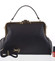 Retro luxusní dámská kožená kabelka černá - ItalY Maty