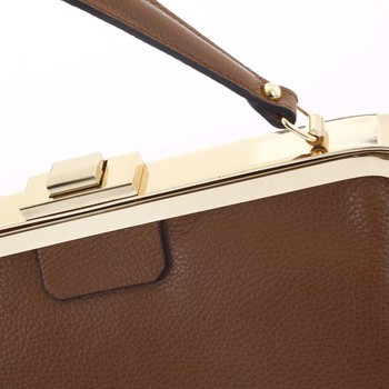 Retro luxusní dámská kožená kabelka hnědá - ItalY Maty